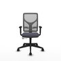 Chaise Motilla Synchrone/Traslack tissu Gris foncé Maille Gris Base pyramidale noire Accoudoir 1D Sans appui-tête Roulettes 65mm nylon