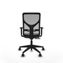 Chaise Motilla Synchrone/Traslack tissu Gris foncé Maille Gris Base pyramidale noire Accoudoir 1D Sans appui-tête Roulettes 65mm nylon