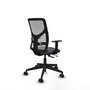 Chaise Motilla Synchrone/Traslack tissu Gris foncé Maille Gris Base pyramidale noire Accoudoir 1D Sans appui-tête Roulettes 65mm nylon