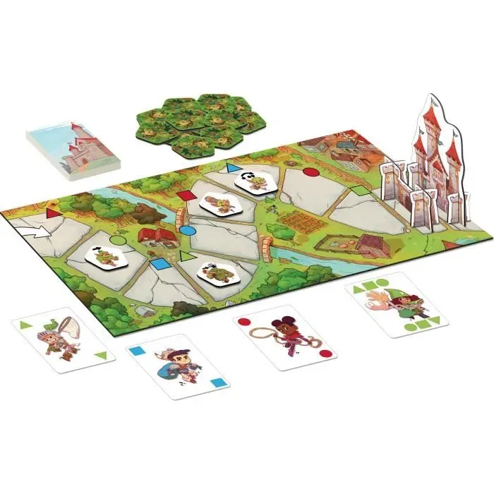 Asmodee Attrape Monstres - Jeu de cartes coopératif en français - Tower defense pour enfants à partir de 4 ans - 1 à 4 joueurs - Moins de 30 min