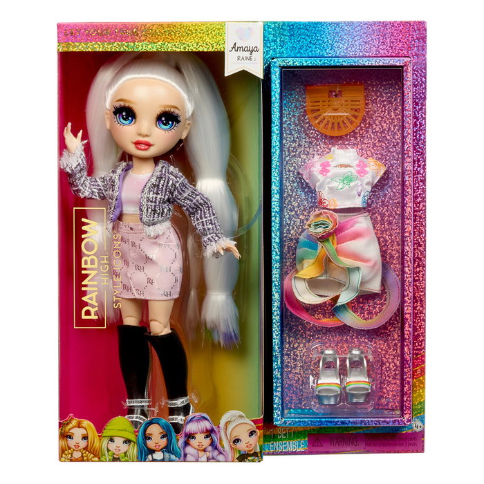 MGA Rainbow High Style Icons - Poupée Amaya 431640 avec second outfit, sac et cheveux stylisés, pour collection (+4 ans)