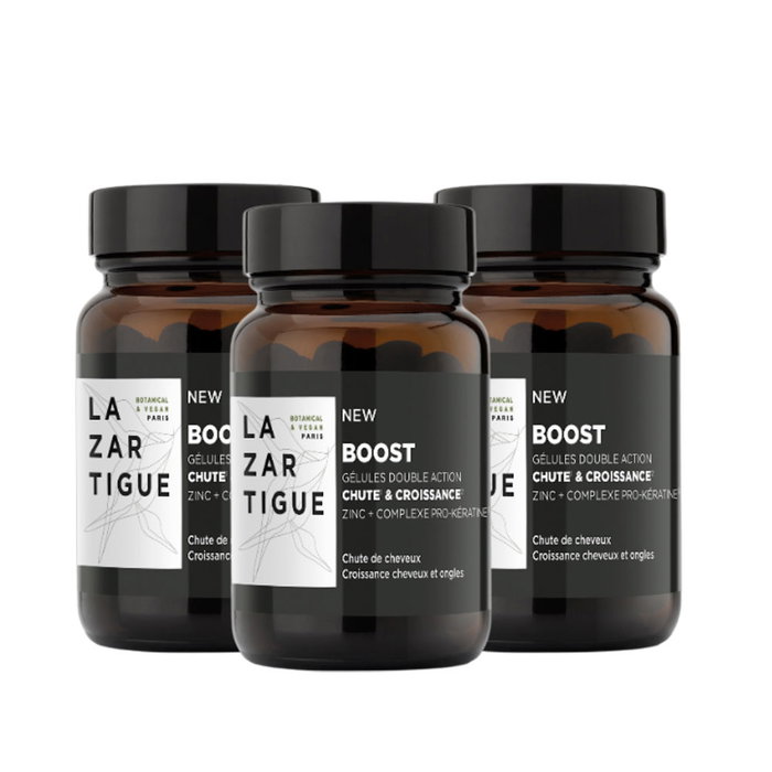 Lazartigue BOOST capsules double action contre la chute des cheveux et la croissance capillaire 90 unités