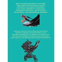 Nania - Poussette Canne Compacte MYLA - Pliage en Trolley - De la Naissance à 22 kg (0-48 Mois) - Noire - Roues 6.0/6.5 - 7.5 kg - Compatible Siège Auto Rimini