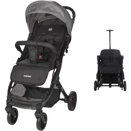 Nania - Poussette Canne Compacte MYLA - Pliage en Trolley - De la Naissance à 22 kg (0-48 Mois) - Noire - Roues 6.0/6.5 - 7.5 kg - Compatible Siège Auto Rimini