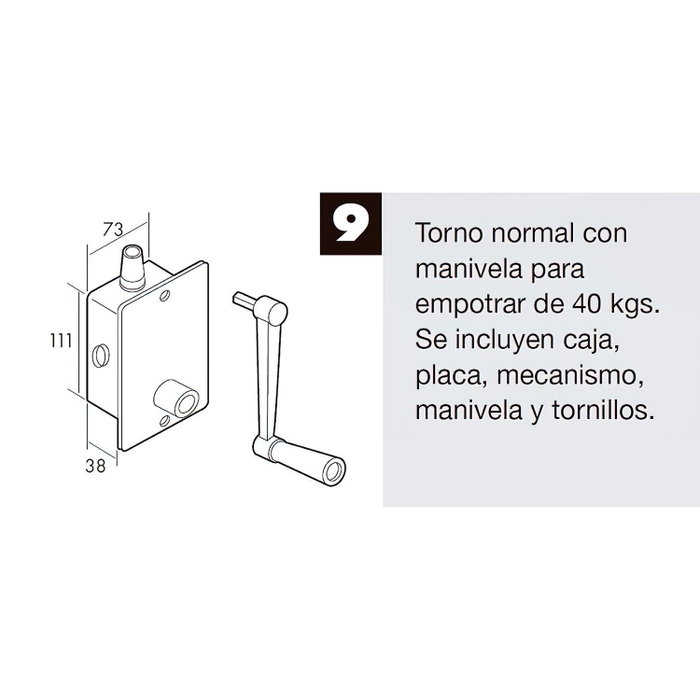 WOLFPACK LINEA PROFESIONAL Treuil à manivelle pour volet à encastrer aluminium WOLFPACK LINEA PROFESIONAL Treuil à manivelle pour volet à encastrer aluminium