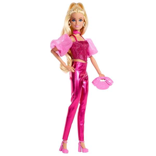 Mattel - Poupée Barbie Deluxe métallisée avec corset rose, figurine de collection, pour enfants dès 4 ans