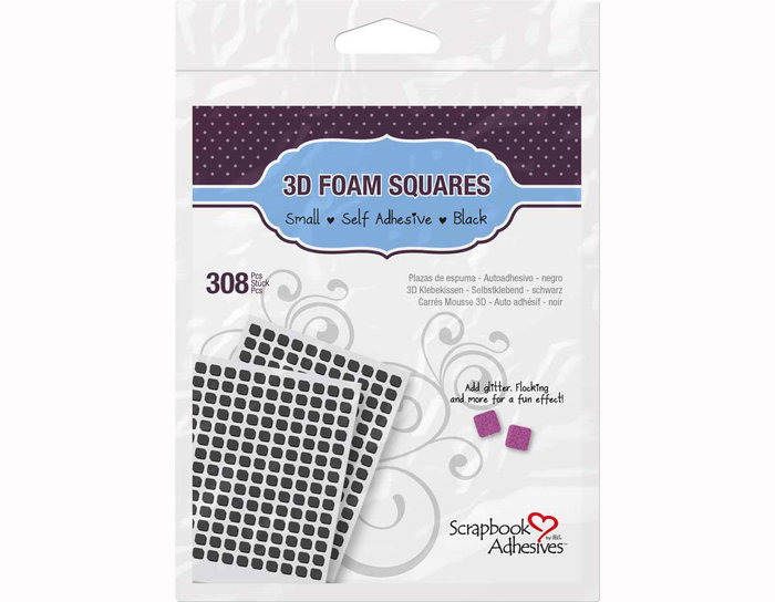 Scrapbook Adhesives by 3L Adhésif mousse 3D carrés noir 308u 6,35x6,35mm 2mm Scrapbook Adhesives by 3L Adhésif mousse 3D carrés noir 308u 6,35x6,35mm 2mm