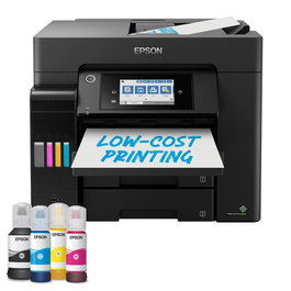 Epson ET-5885 EcoTank - Imprimante Multifonction A4 à Réservoir - 25 ppm - Scanner ADF - Écran Tactile - Wi-Fi, Ethernet, USB - Encre Pigmentée Résistante