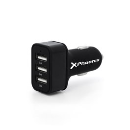 Phoenix Cargador Universal de Coche 3 USB 7,2A Noir