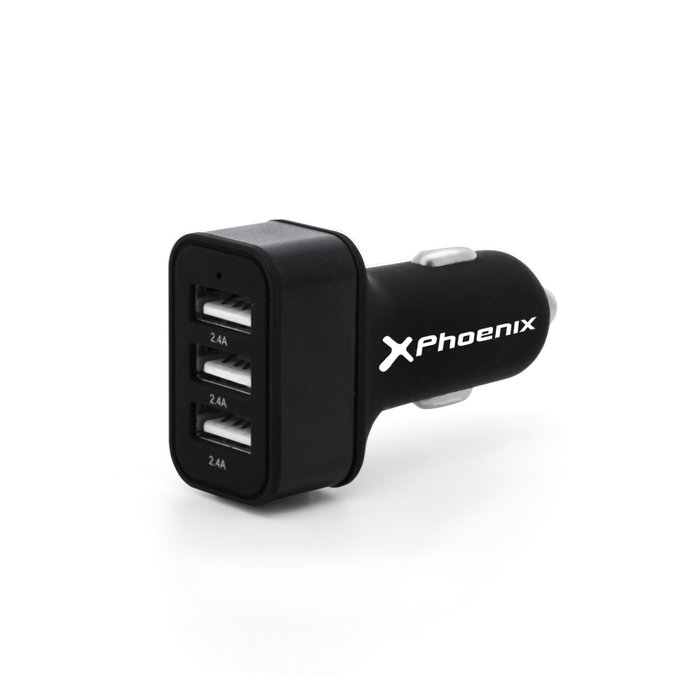 Phoenix Cargador Universal de Coche 3 USB 7,2A Noir Phoenix Cargador Universal de Coche 3 USB 7,2A Noir