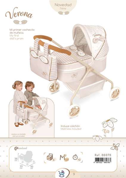 Decuevas Poussette pour Poupée Verona - Pour Poupons Jusqu'à 42 cm - Dimensions Assemblé 35 x 50 x 56 cm