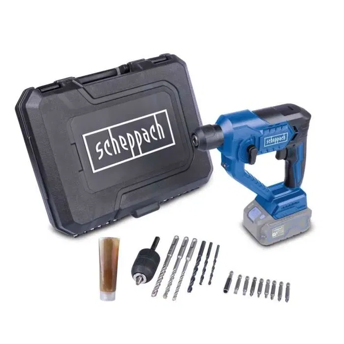 Scheppach C-RHD130-X Perforateur sans fil 20V SDS-Plus 1,3J 6000 bpm avec forets, accessoires et malette - sans batterie ni chargeur Scheppach C-RHD130-X Perforateur sans fil 20V SDS-Plus 1,3J 6000 bpm avec forets, accessoires et malette - sans batterie ni chargeur
