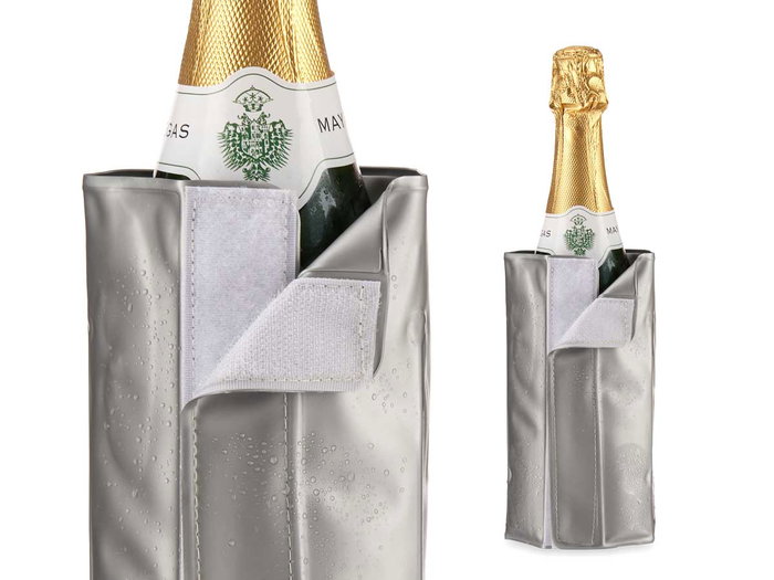 Kinvara Enfriador de bouteille de champagne gris 17,5x3x8 cm PVC (Set de 24)