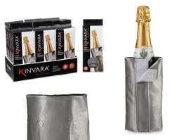 Kinvara Enfriador de bouteille de champagne gris 17,5x3x8 cm PVC (Set de 24)