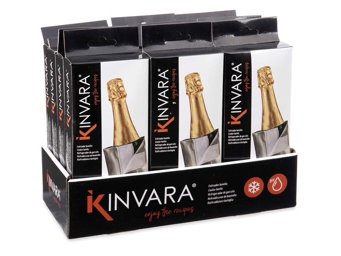 Kinvara Enfriador de bouteille de champagne gris 17,5x3x8 cm PVC (Set de 24)