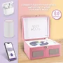 Liscianigiochi - Lecteur CD portable vintage Barbie - Enceinte Bluetooth avec haut-parleurs stéréo - Ports USB, AUX, TF - Rose - Pour enfants dès 12 ans