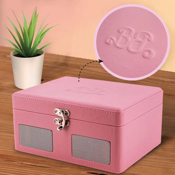 Liscianigiochi - Lecteur CD portable vintage Barbie - Enceinte Bluetooth avec haut-parleurs stéréo - Ports USB, AUX, TF - Rose - Pour enfants dès 12 ans
