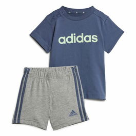 Ensemble de Sport pour Bébé Adidas I Lin Co Set Infantil Bleu Gris Multicouleur