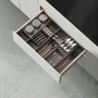 Emuca Orderbox Porte-couteau pour tiroir, 150x470mm, Acier et Bois, Gris antracite