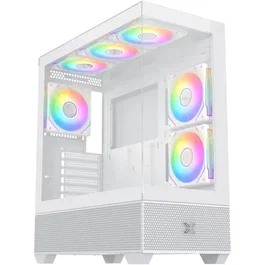 Xigmatek Alphard Arctic - Boitier PC moyen tour E-ATX blanc sans alimentation - 6 ventilateurs 120 mm A-RGB - Ports USB 3.0 - Panneaux verre trempé