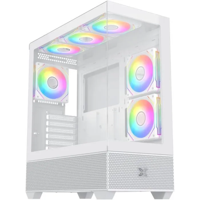 Xigmatek Alphard Arctic - Boitier PC moyen tour E-ATX blanc sans alimentation - 6 ventilateurs 120 mm A-RGB - Ports USB 3.0 - Panneaux verre trempé Xigmatek Alphard Arctic - Boitier PC moyen tour E-ATX blanc sans alimentation - 6 ventilateurs 120 mm A-RGB - Ports USB 3.0 - Panneaux verre trempé