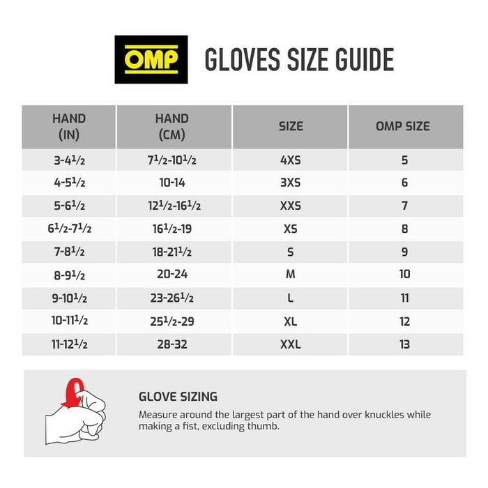 OMP Gants Sport FIA 8856-2018 MY2025 Noir/Jaune Fluo Taille XL