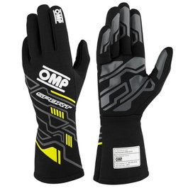 Omp Gants de Course FIA 8856-2018 My2025 Noir - Fluo Jaune Taille XL OMPIB0-0777-B01-178-XL