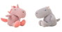 Creaciones Llopis - Peluche de collection dinosaure, hippopotame, licorne - 30 cm - Lot de 3 animaux de la jungle