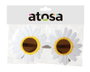 Lunettes de soleil hippie années 60 fleurs blanches