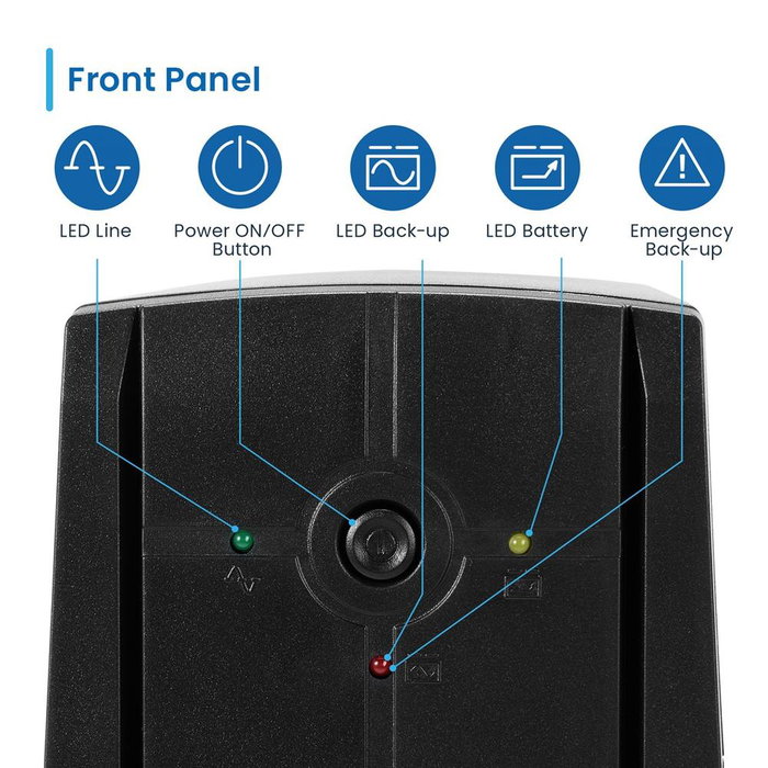 Ewent EW3995 UPS Line Interactive 780VA / 390W avec AVR et 2 Prises UE Schuko Ewent EW3995 UPS Line Interactive 780VA / 390W avec AVR et 2 Prises UE Schuko