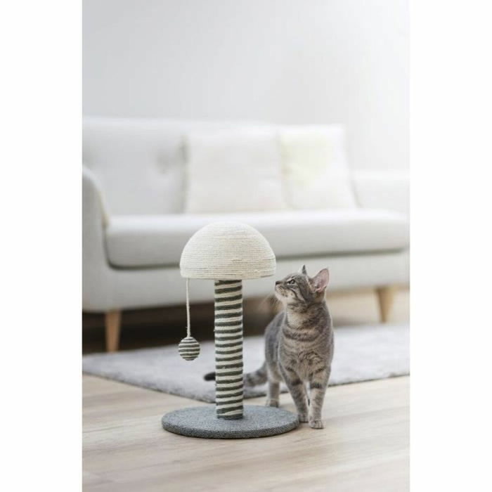 Kerbl Poteau griffoir Funghi Gris et blanc en Sisal 42 cm