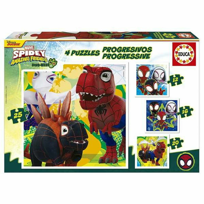 Educa Set de 4 Puzzles Progressifs Dino Spidey (12, 16, 20 et 25 pièces) Educa Set de 4 Puzzles Progressifs Dino Spidey (12, 16, 20 et 25 pièces)