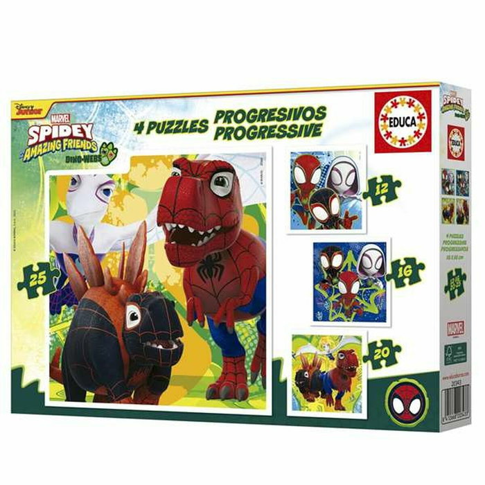 Educa Set de 4 Puzzles Progressifs Dino Spidey (12, 16, 20 et 25 pièces) Educa Set de 4 Puzzles Progressifs Dino Spidey (12, 16, 20 et 25 pièces)