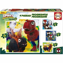 Educa Set de 4 Puzzles Progressifs Dino Spidey (12, 16, 20 et 25 pièces)