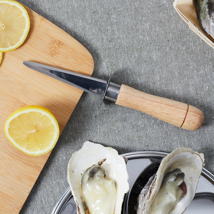 Cook Concept Couteau à huîtres en acier inoxydable et bois de hêtre