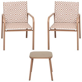 Home Deco Factory Salon de jardin Mexique Beige pour deux personnes