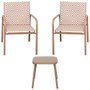 Home Deco Factory Salon de jardin Mexique Beige pour deux personnes