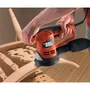Black + Decker KA191EK-QS Ponceuse excentrique filaire 480W, 125mm, 3 abrasifs et malette incluse, 4000-11000 orbites/min