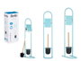 BERILO Ensemble porte-rouleau et brosse en métal et bambou bleu