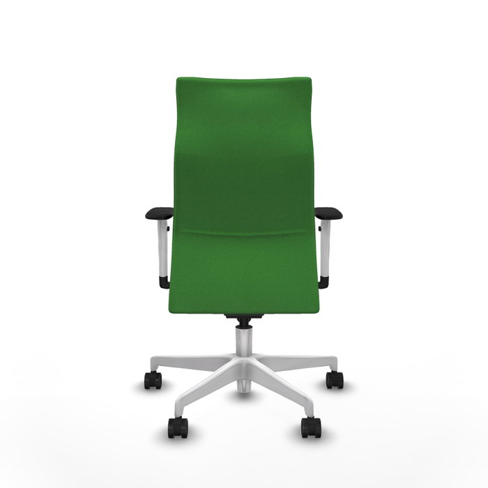 Piqueras Y Crespo Fauteuil Albacete, Tissu Vert, Mécanisme Synchrone, Base Blanche