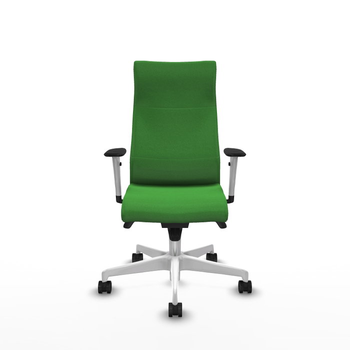 Piqueras Y Crespo Fauteuil Albacete, Tissu Vert, Mécanisme Synchrone, Base Blanche