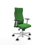 Piqueras Y Crespo Fauteuil Albacete, Tissu Vert, Mécanisme Synchrone, Base Blanche