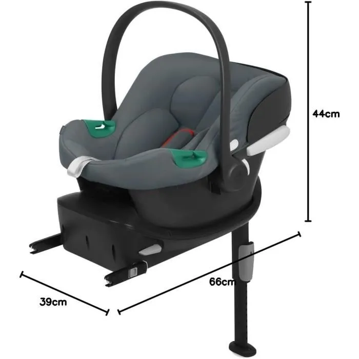 Cybex Siège Auto Aton B2 i-Size avec Base One - Naissance à 87 cm / 13 kg / 2 ans (Gris Acier) - Groupe 0+