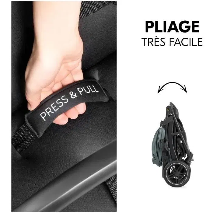 Hauck Poussette tout terrain RAPID 4D avec pliage a une main et 4 grandes roues motif Jungle - Jusqu'à 4 ans, suspension, dossier inclinable