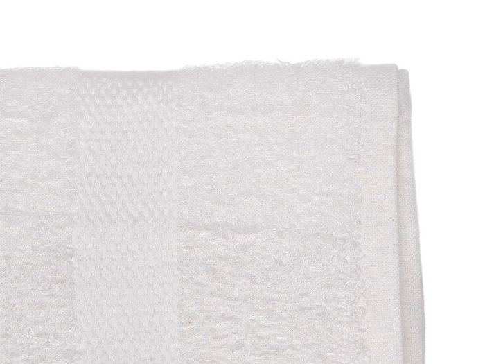 Berilo Serviette de toilette unie 70x130 cm Blanc coton polyester (Set de 12)