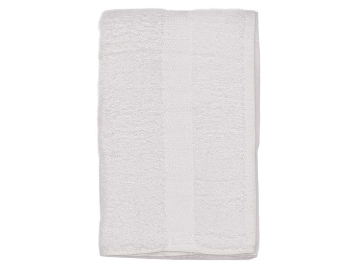 Berilo Serviette de toilette unie 70x130 cm Blanc coton polyester (Set de 12)