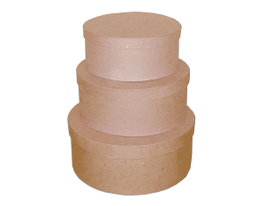 Innspiro Set de 3 boîtes rondes en papier maché (18, 21 et 24 cm)