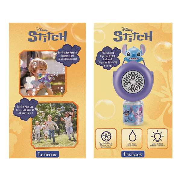 Lexibook Pistolet à bulles Stitch (5000 bulles par minute)