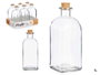 Vivalto Frasca en verre 1000 ml avec bouchon liège transparent 9 x 22,5 x 9 cm (Set de 18)