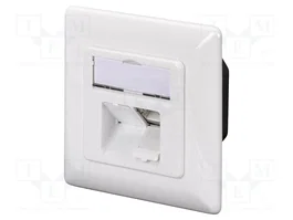 DIGITUS Prise murale RJ45 Cat 6a double socle, blanc